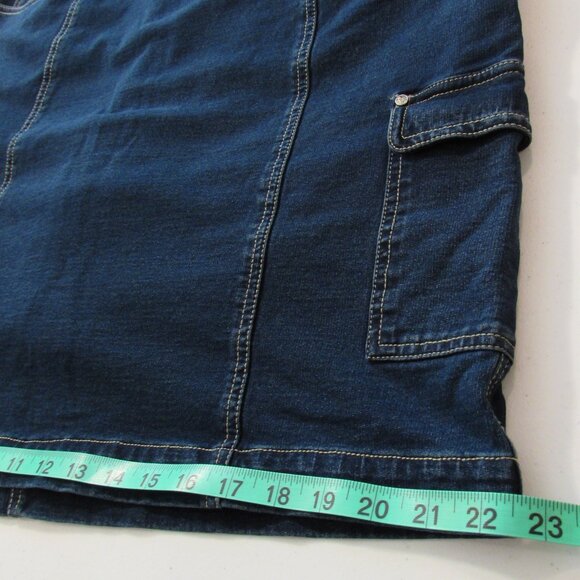 Quacker Factory Dreamjeannes Pull On Cargo Pocket Skort with Rhinestone Large - Picture 14 of 16